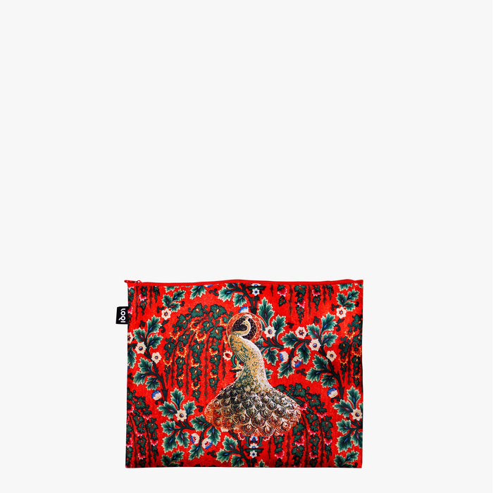 Loqi DECORATIVE ART Peacock, Toile de Jouy, Tapestry Recycled Zip Pockets