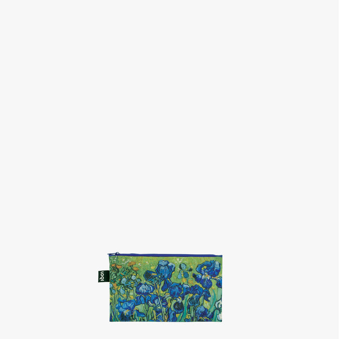 Loqi Recycled Zip Pockets - VINCENT VAN GOGH Starry Night, Wheatfield, Irises