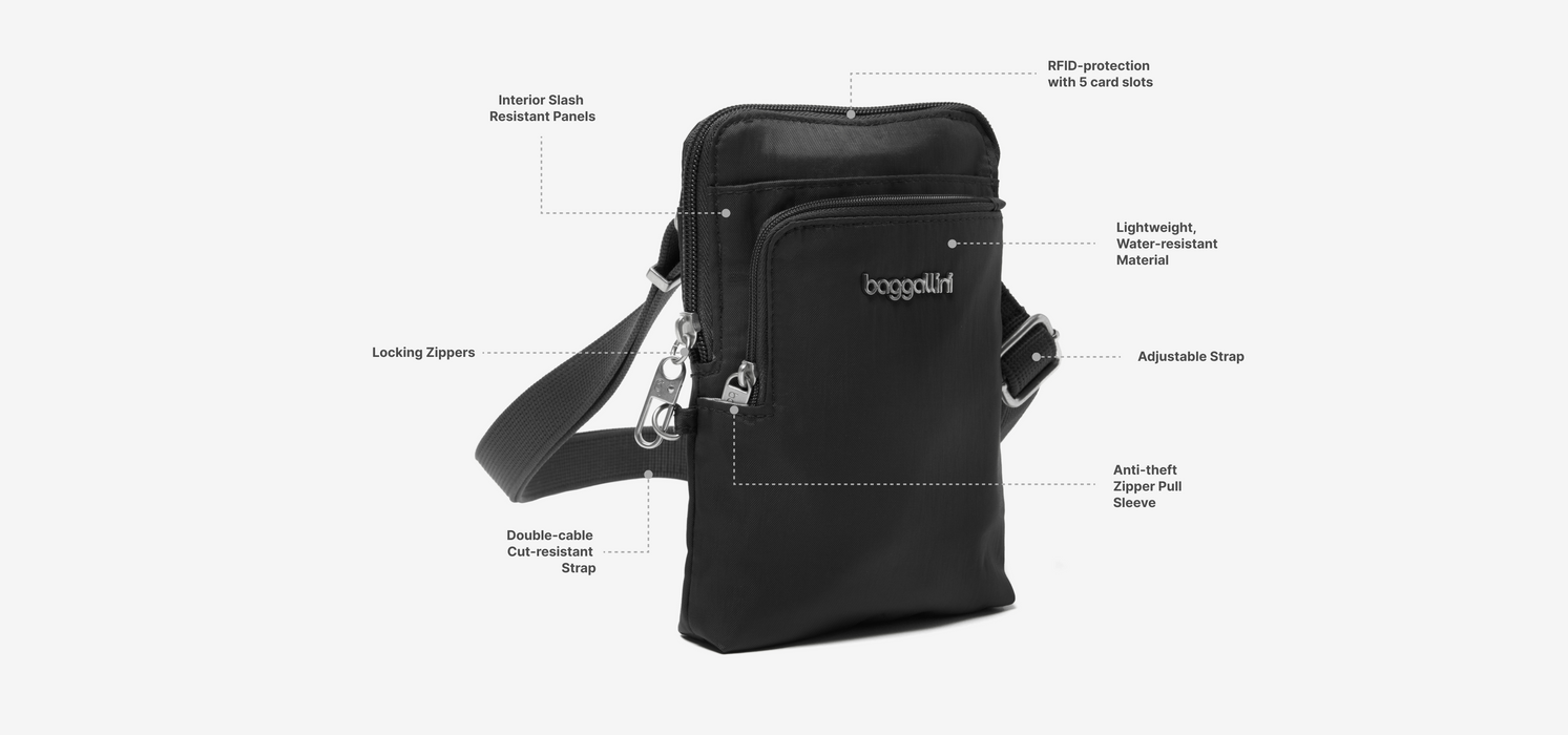 Baggallini Securtex Anti-Theft Activity Crossbody Bag