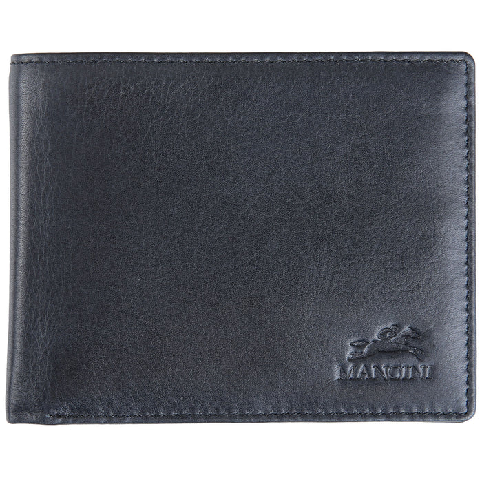 Mancini Leather Men’s Center Wing RFID Wallet with Coin Pocket