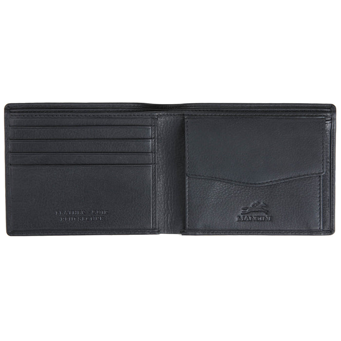 Mancini Leather Men's RFID Secure Wallet with Coin Pocket