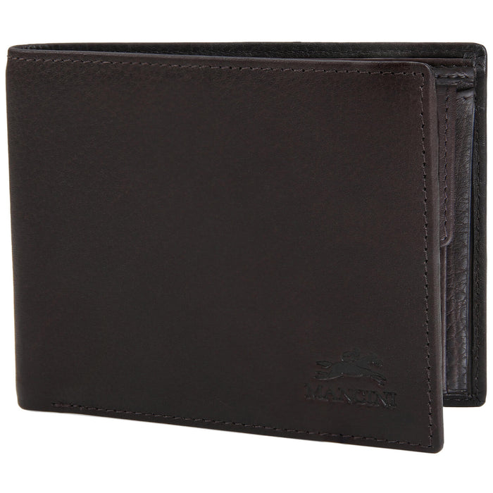 Mancini Leather Men's RFID Secure Wallet with Coin Pocket