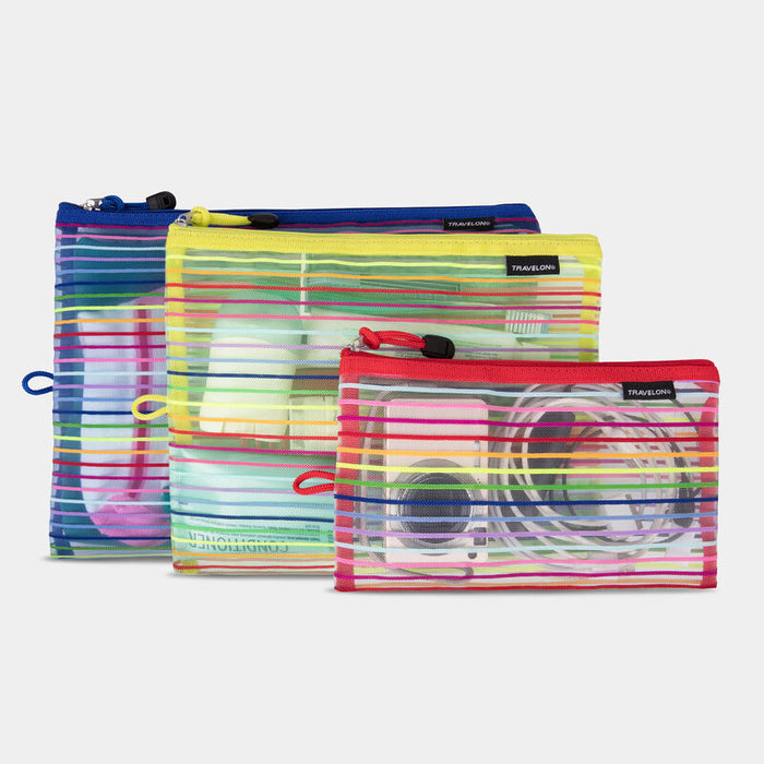 Travelon Mesh Pouches Set of 3 Assorted