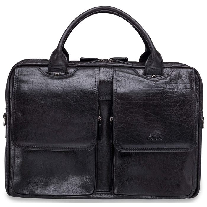 Mancini Leather Briefcase Double Compartment for Laptop/Tablet