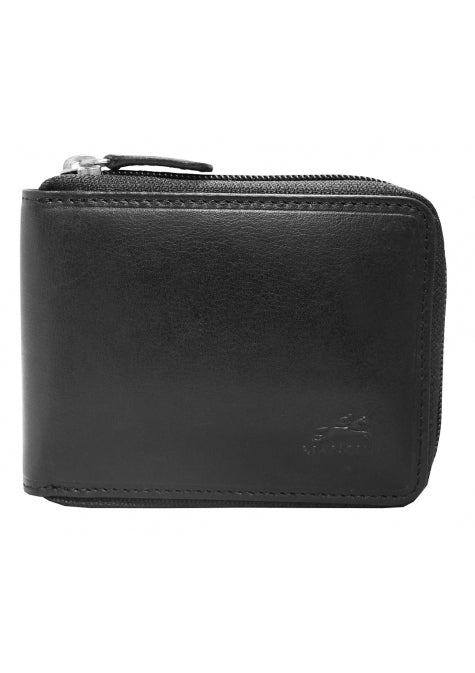Mancini Leather Men's Wallet Zippered with Removable Passcase RFID