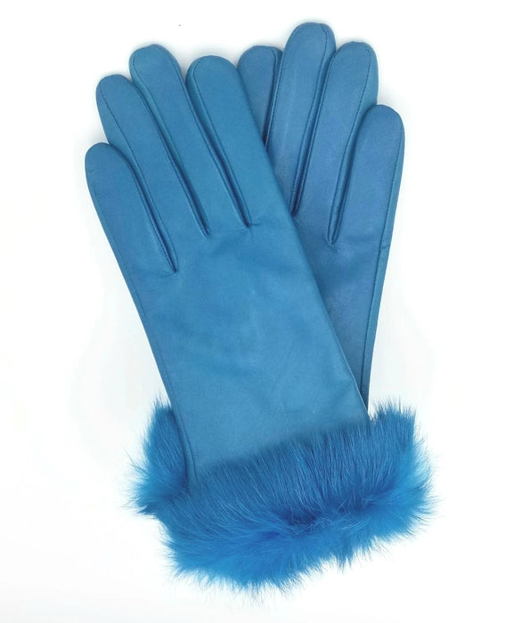 Albee Ladies Leather Fur Trimmed Gloves