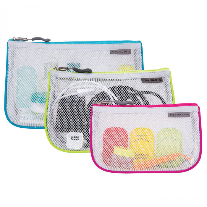 Travelon Assorted Piped Pouches Set of 3