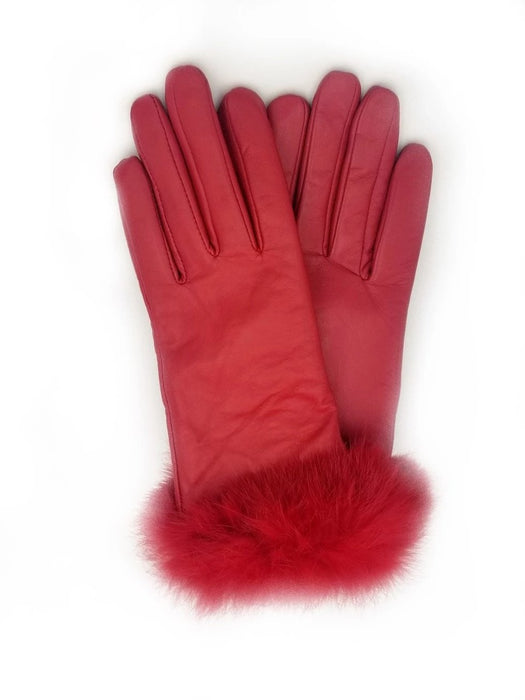 Albee Ladies Leather Fur Trimmed Gloves