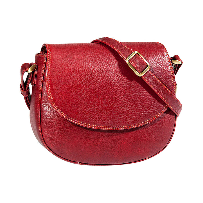 Derek Alexander Leather Ladies' Handbag Small Half Flap Saddle
