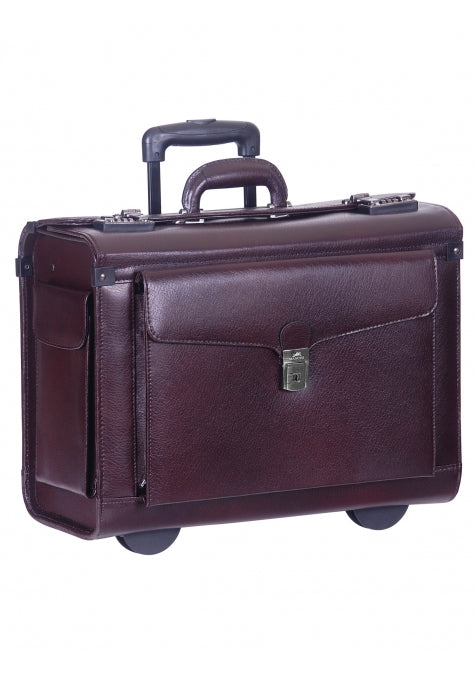 Mancini Leather Briefcase High Capacity Wheeled