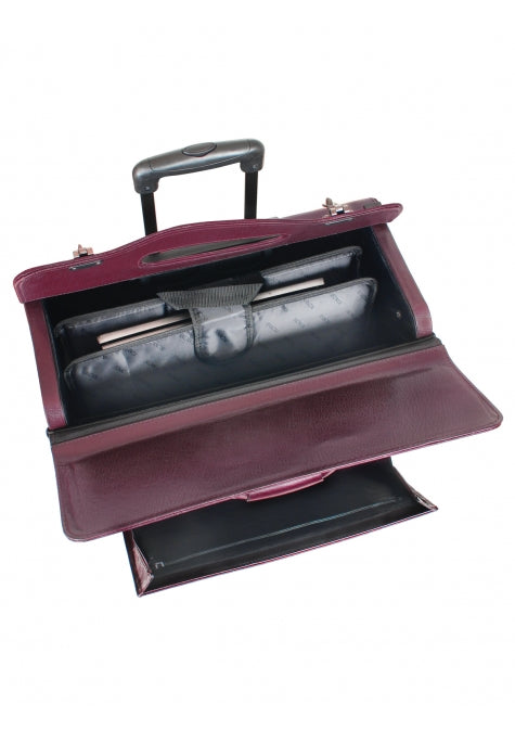 Mancini Leather Briefcase High Capacity Wheeled