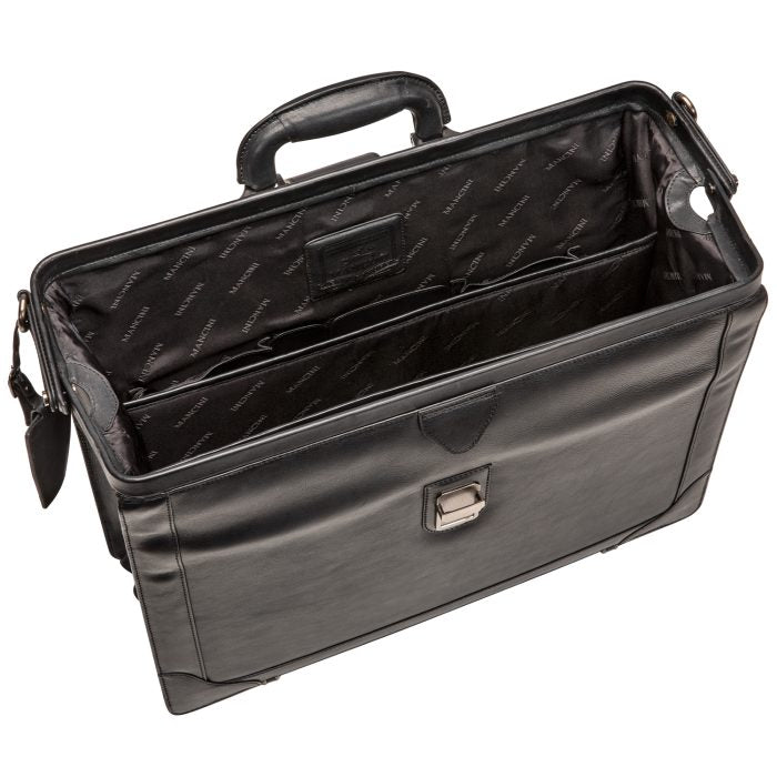 Mancini Leather Milan Luxurious Litigator Briefcase Pocket for 17.3” Laptop