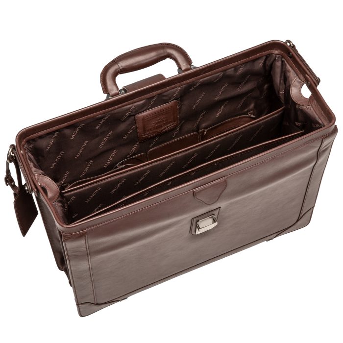 Mancini Leather Milan Luxurious Litigator Briefcase Pocket for 17.3” Laptop
