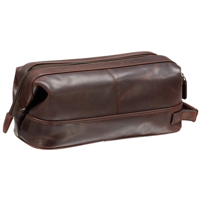 Mancini Leather Classic Toiletry Kit with Organizer