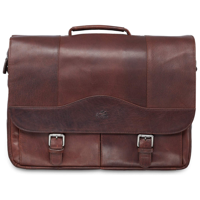 Mancini Leather Porthole briefcase for 15.6” Laptop / Tablet