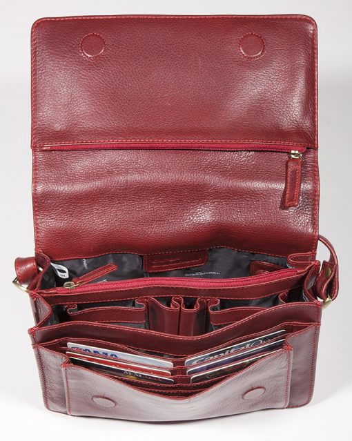 Derek Alexander Leather Ladies' Handbag with Half Flap/Organizer