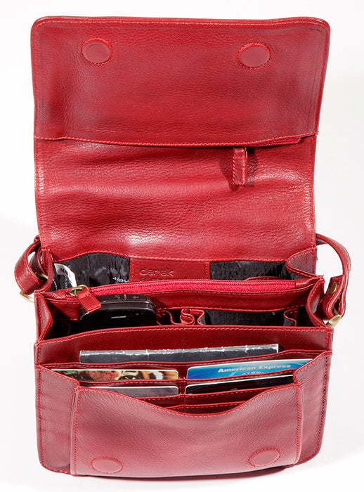 Derek Alexander Leather Ladies' Handbag with 3/4 flap and front organizer