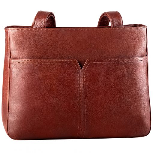 Derek Alexander Leather Ladies' Handbag Tablet Friendly with V Front Detail