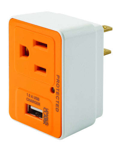 Lewis N Clark Compact Surge Protector with USB Charger