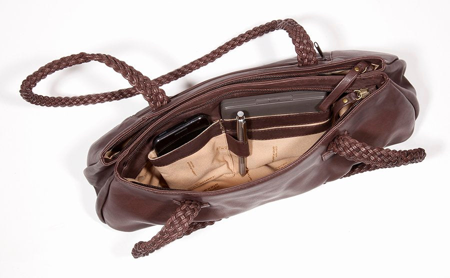 Derek Alexander Leather Ladies' Handbag with Braided Straps