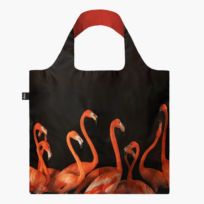 Loqi Tote Bag with Zip Pouch - Flamingos