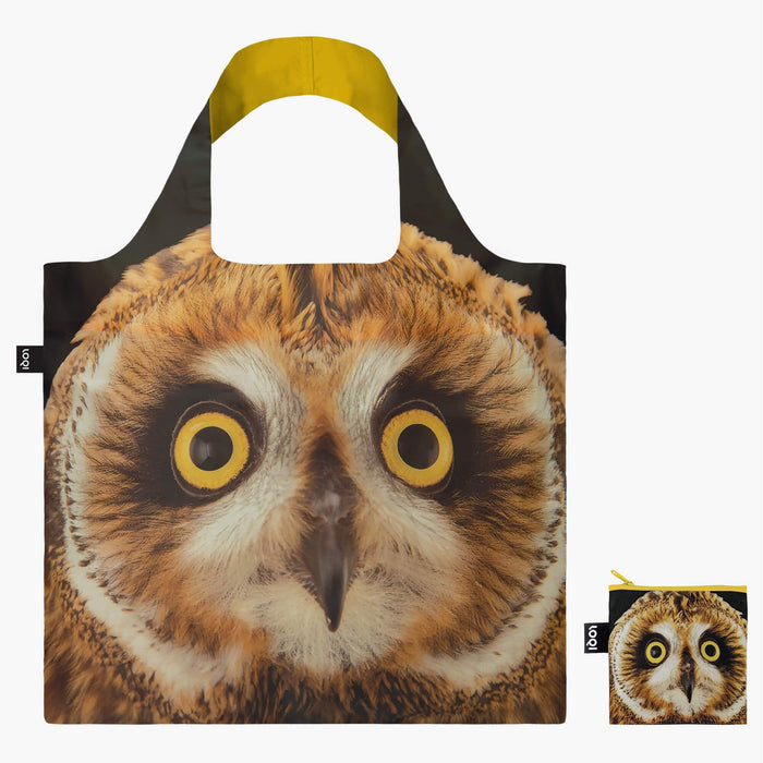Loqi Tote Bag with Zip Pouch - Short-Eared Owl