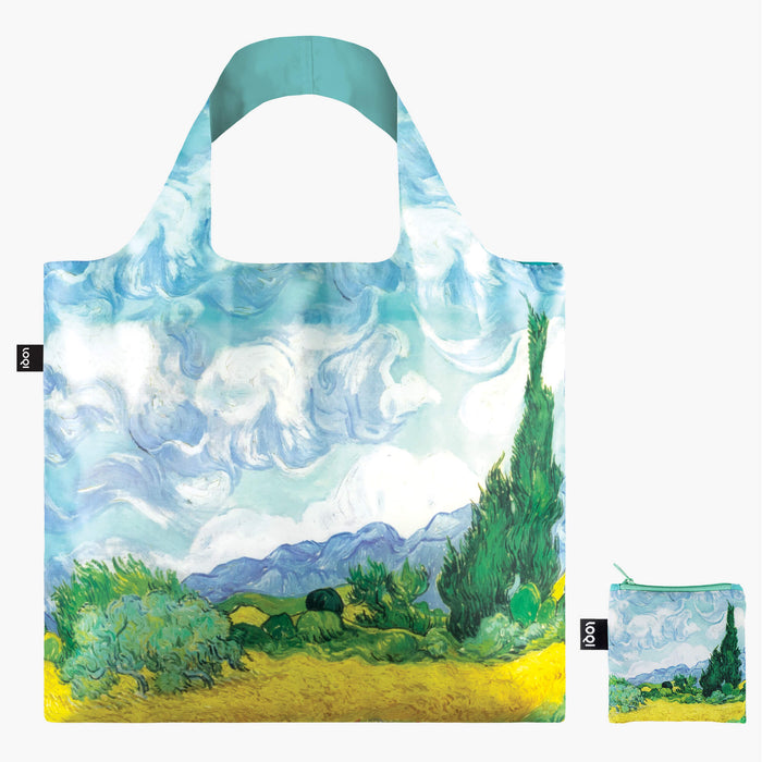 Loqi Tote Bag with Zip Pouch - Vincent van Gogh - A Wheat Field with Cypresses