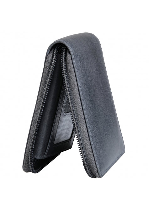 Mancini Leather Men's Wallet Zippered RFID Billfold with Removable Passcase