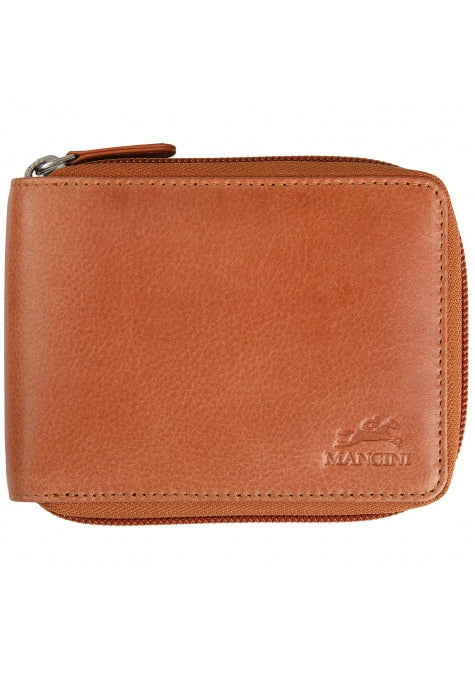 Mancini Leather Men's Wallet Zippered RFID Billfold with Removable Passcase