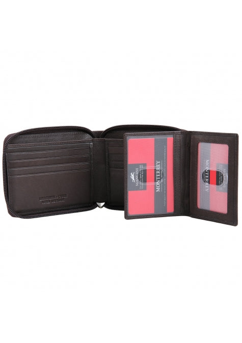 Mancini Leather Men's Zippered Wallet with Removable Passcase