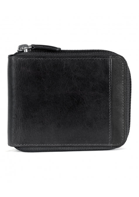 Mancini Leather Men's Wallet Zippered with Removable Passcase RFID