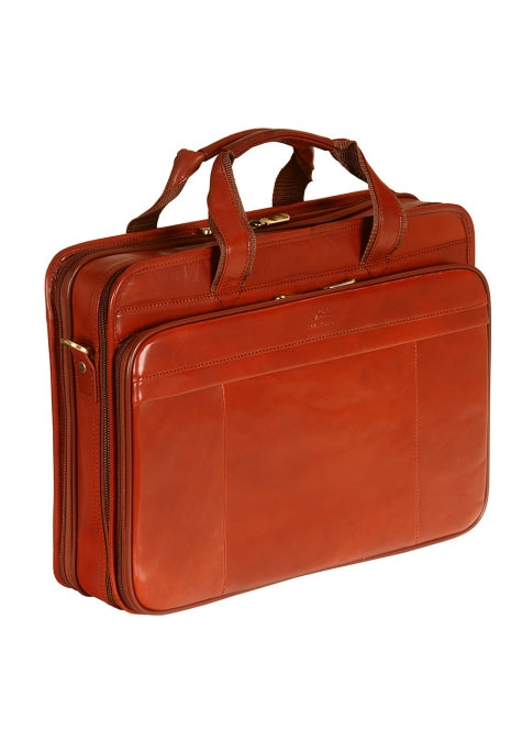 Mancini Leather Briefcase for Laptop and Tablet with Double Compartment (95832)