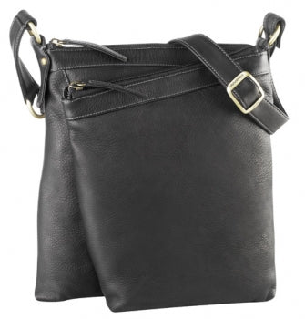 Derek Alexander Leather Ladies' Handbag Slim North/South 2 Compartment Top Zip Organizer