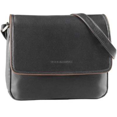 Derek Alexander Leather Ladies' Handbag Three-Quarter Front Flap