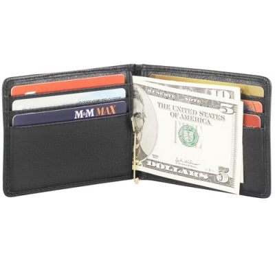 Derek Alexander Leather Men's Wallet Bill Clip With Credit Card Slots
